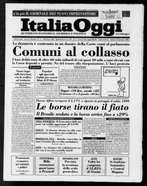 Italia oggi : quotidiano di economia finanza e politica